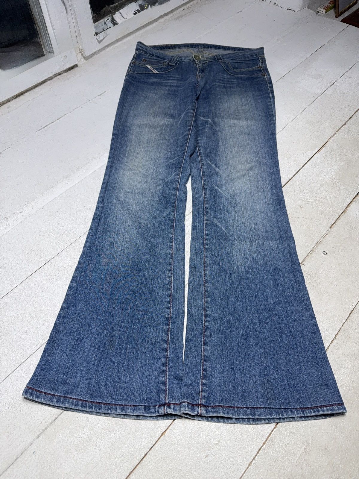 Diesel 90s Retro Y2K Diesel Industry Y2K Bootcut Flared Jeans Denim Size 30" / US 8 / IT 44 - 3 Thumbnail