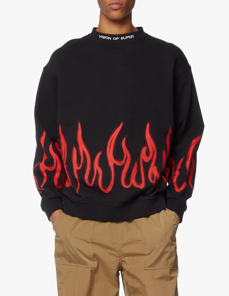 Other Vision of Super black Airbrushed flame crew neck Size US M / EU 48-50 / 2 - 2 Thumbnail