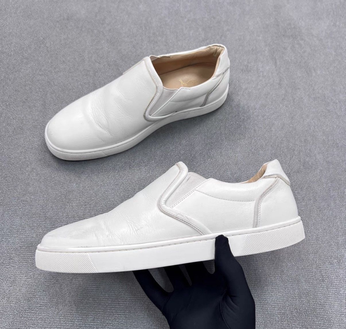 Christian Louboutin Christian Louboutin White Leather Men's Low-Top Sneakers Size US 9 / EU 42 - 1 Thumbnail