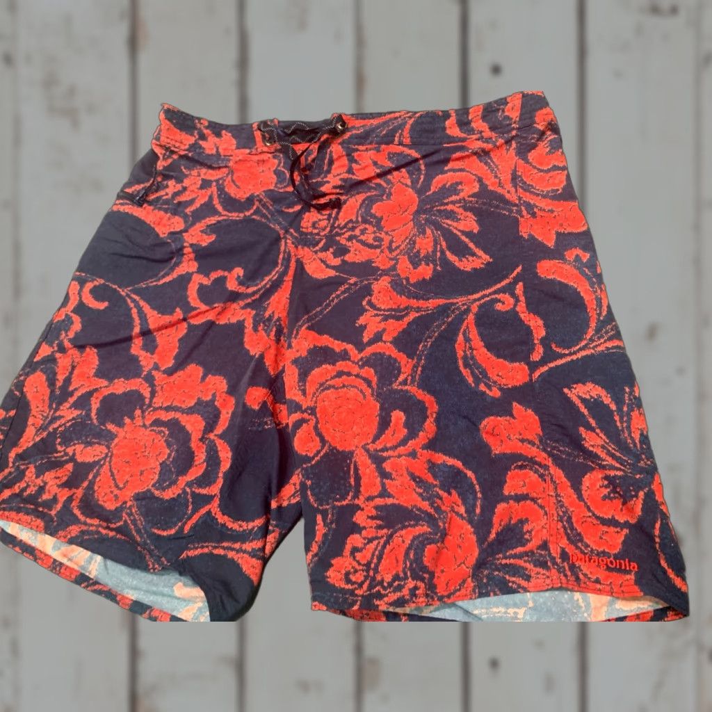 Patagonia Patagonia Board Shorts Mens 35 Blue Red Beach Swim Trunks Logo Size US 35 - 1 Thumbnail