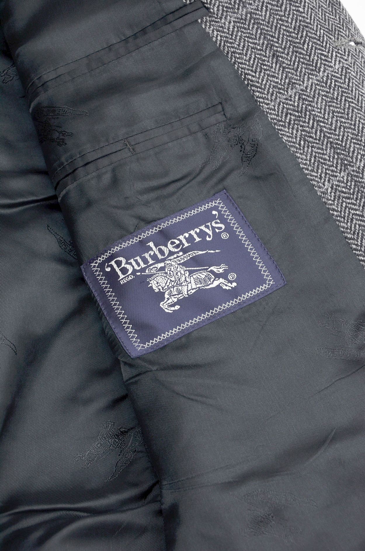 Burberry Burberrys Vintage Wool Blazer – Herringbone Check – Size 50 Size 40R - 7 Thumbnail