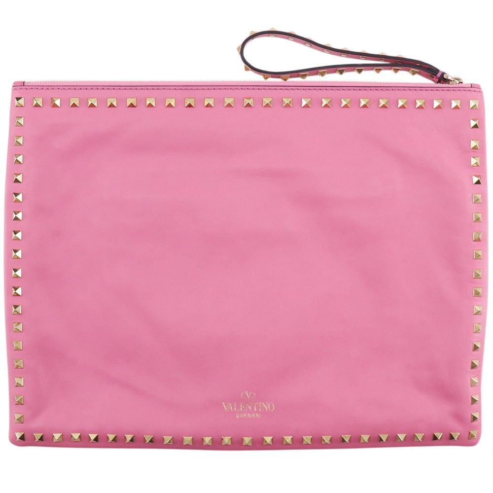 Valentino Valentino Valentino Garavani Rockstud Leather Clutch Bag Leather Clutch Bag DUTY FREE for USA Size ONE SIZE - 1 Thumbnail