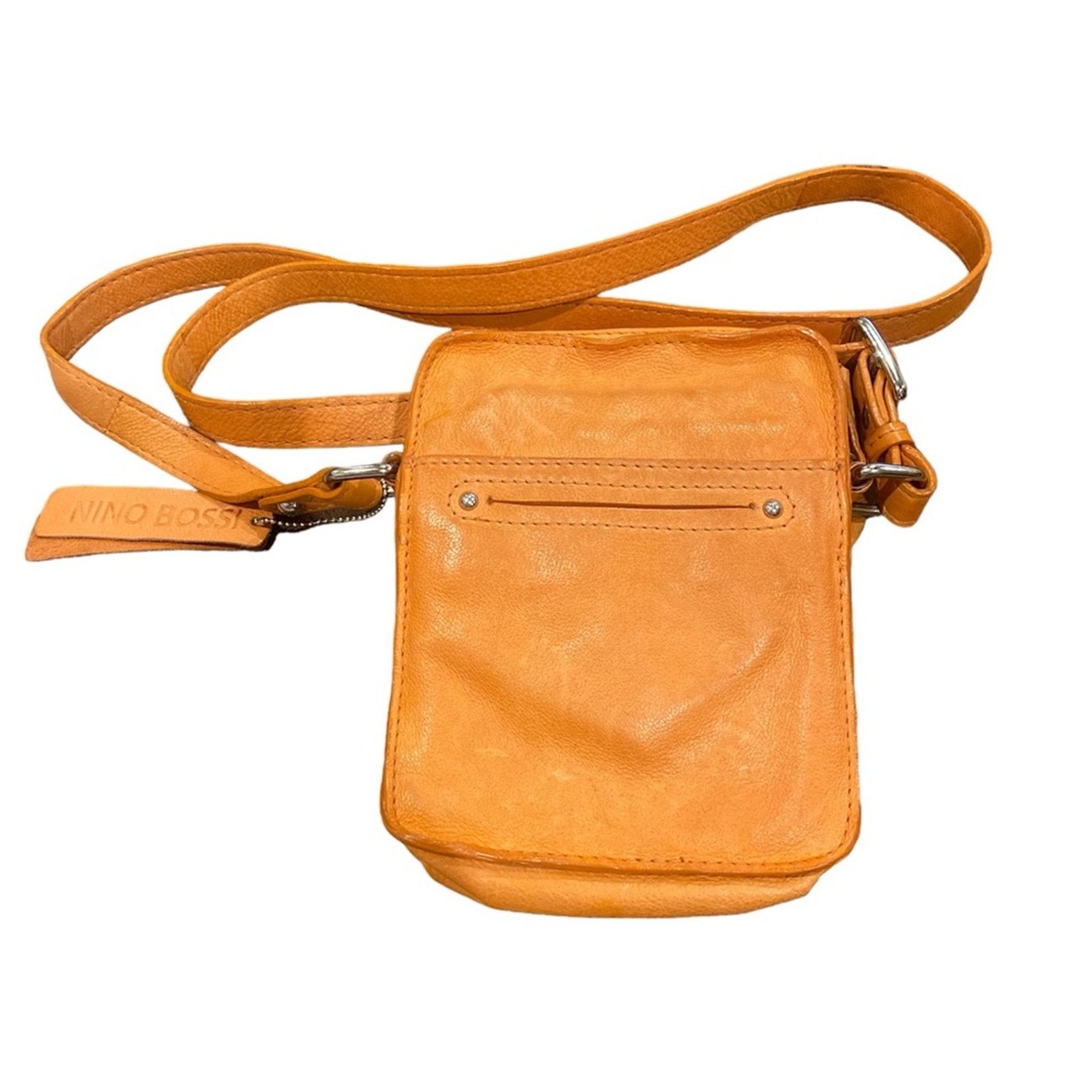 Other Nino Bossi GENUINE LEATHER Crossbody Tan Brown Zipper Bag Size ONE SIZE - 3 Thumbnail