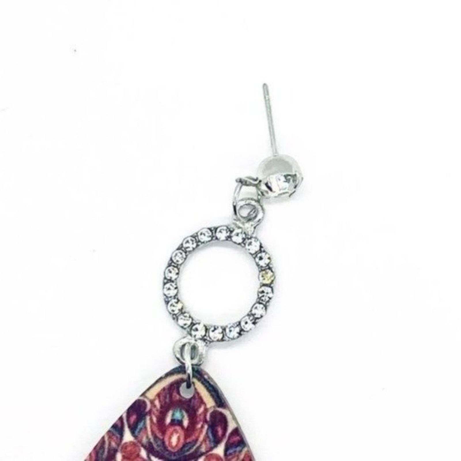 Other New NWT Silver-Tone Rhinestone Painted Wood Dangle Earrings Size ONE SIZE - 5 Thumbnail
