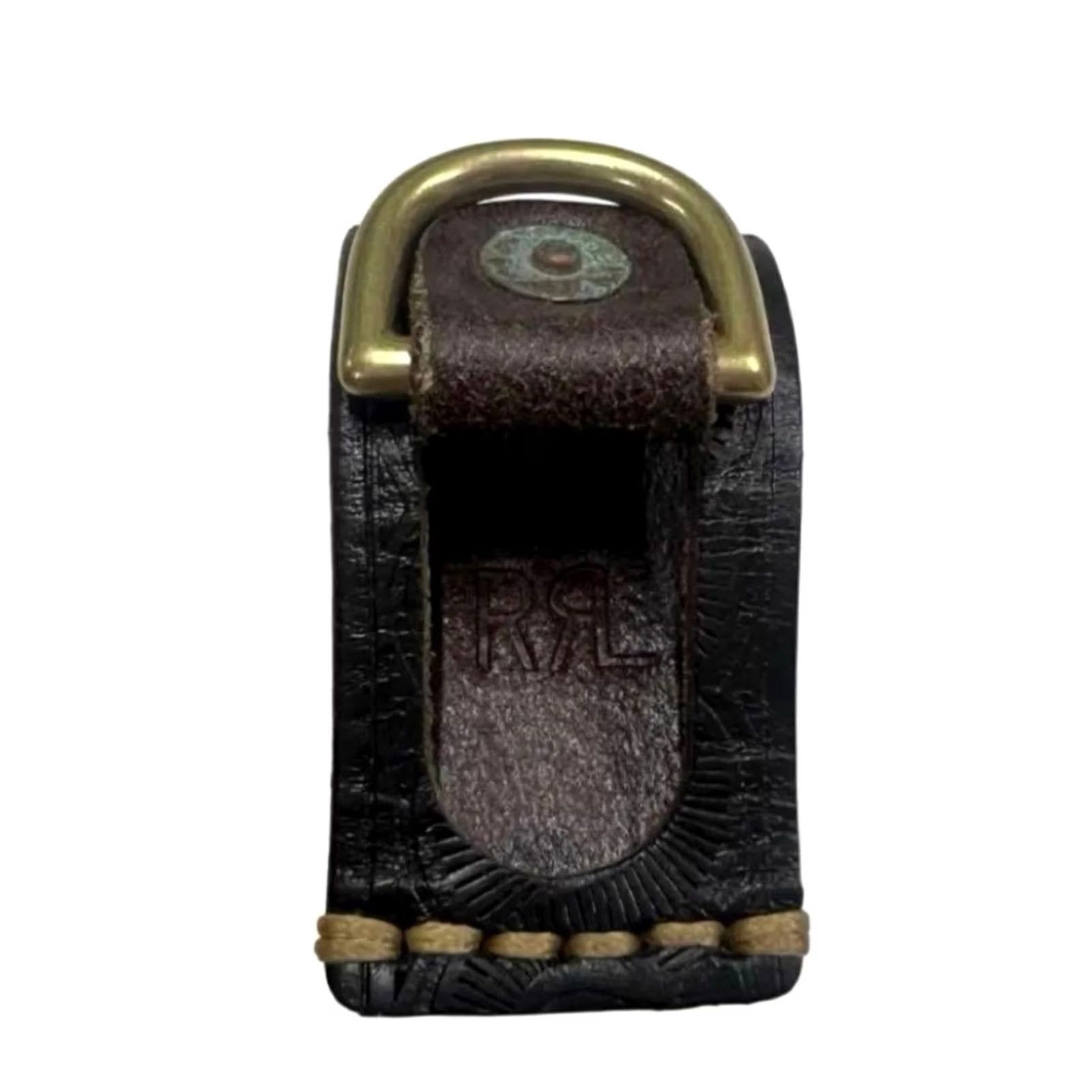 Ralph Lauren RRL Ralph Lauren Black Leather Key Holder Belt Loop Emboss Pattern Excellent Size ONE SIZE - 2 Thumbnail