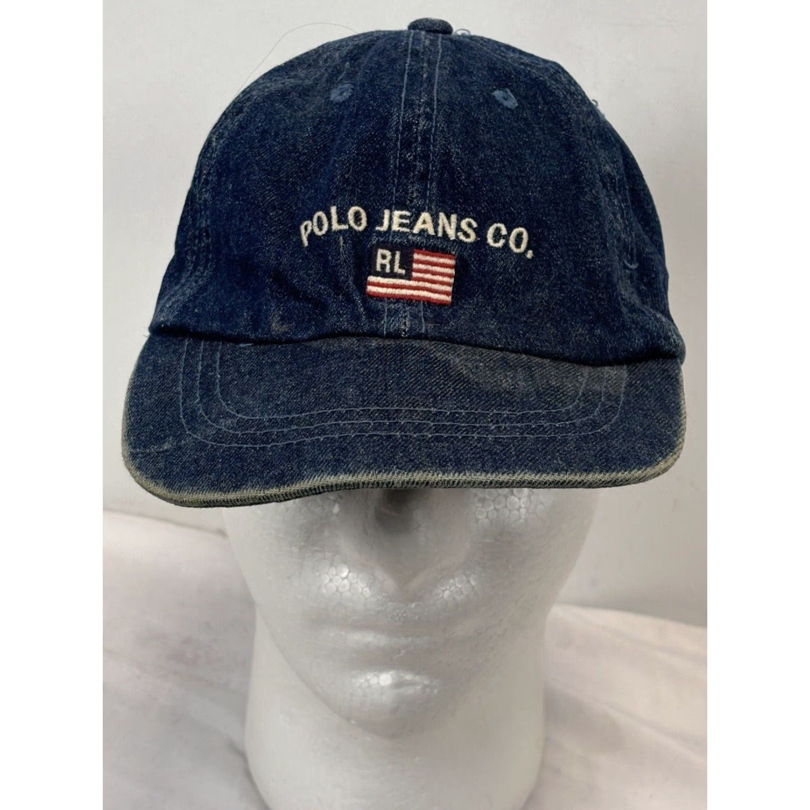 Polo Ralph Lauren VINTAGE Polo Ralph Lauren Denim Baseball Cap Hat Blue Adjustable Mens 90s Size US M / EU 48-50 / 2 - 2 Thumbnail