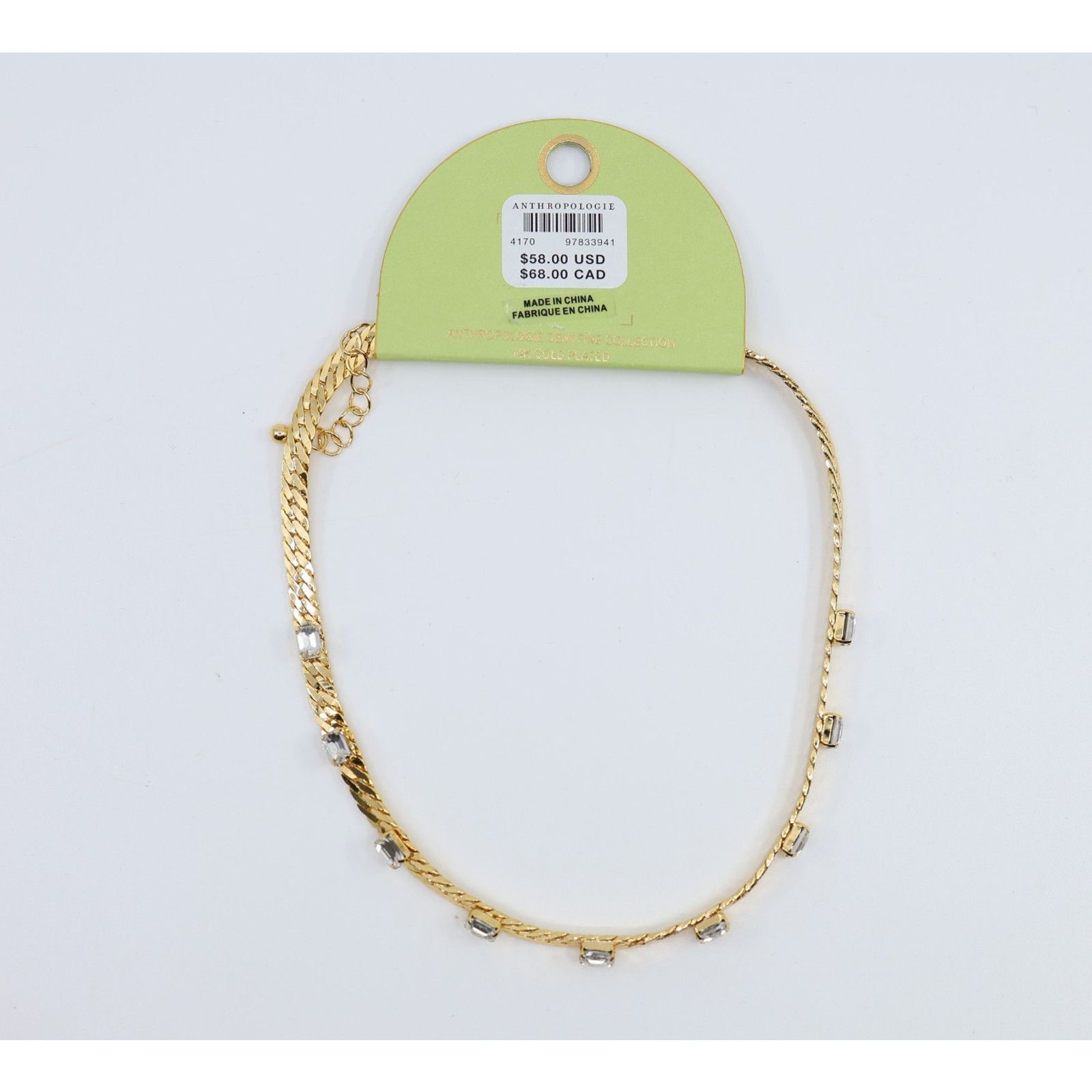 Anthropologie Anthropologie Short Crystal Necklace 14k Gold Plated $58 Size ONE SIZE - 1 Thumbnail