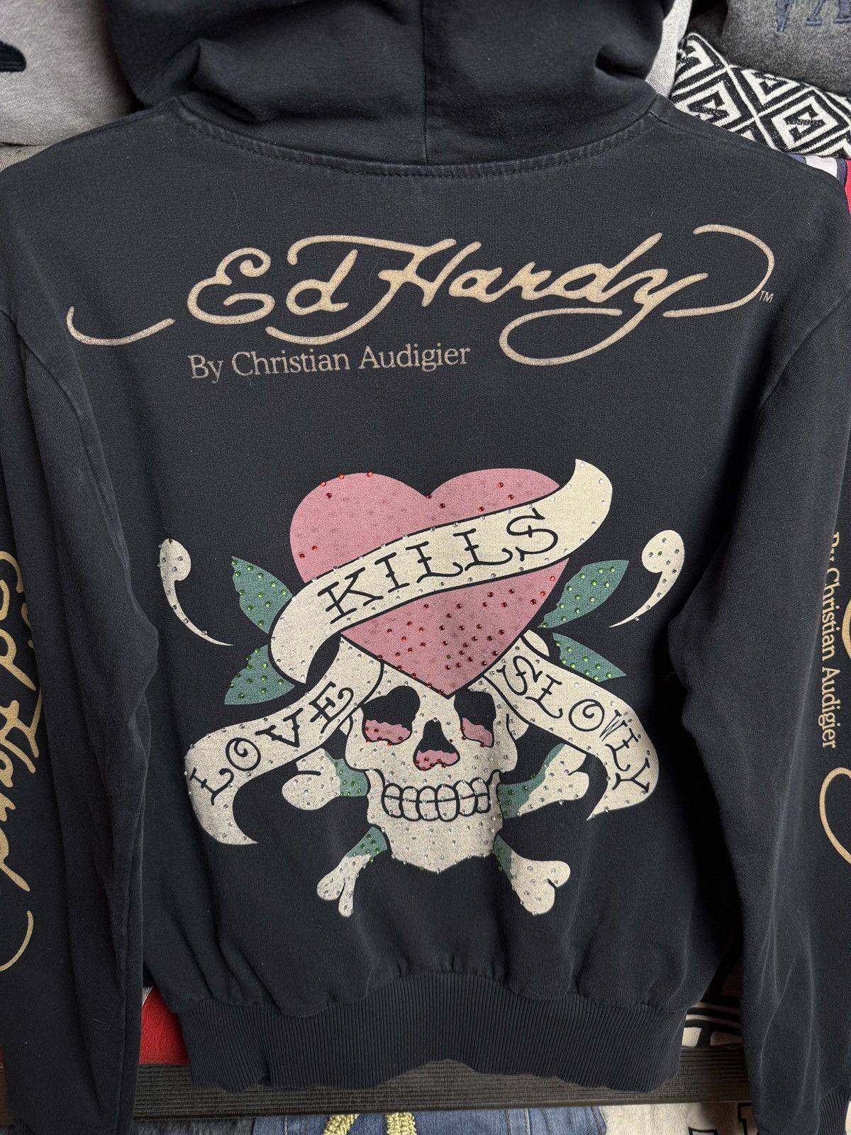 Ed Hardy Vintage Ed Hardy Zip Hoodie All Print By Christian Audigier Size US M / EU 48-50 / 2 - 8 Thumbnail