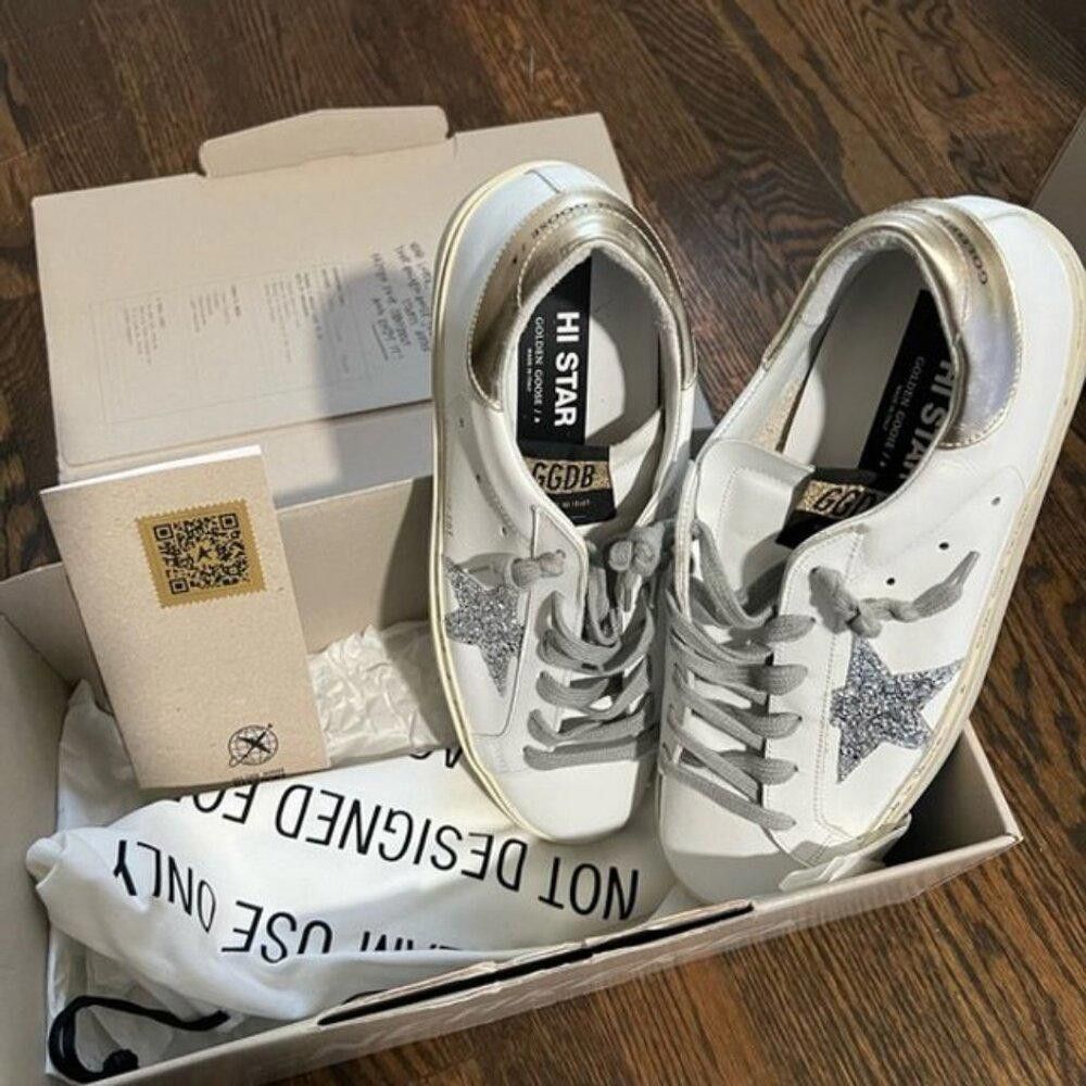 Golden Goose NWT Golden Goose High Star Sneakers in Silver Glitter Size US 11 / IT 41 - 5 Thumbnail