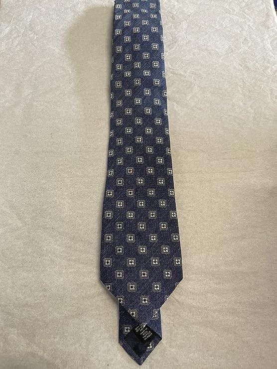Ermenegildo Zegna Blue Geometric Silk Tie