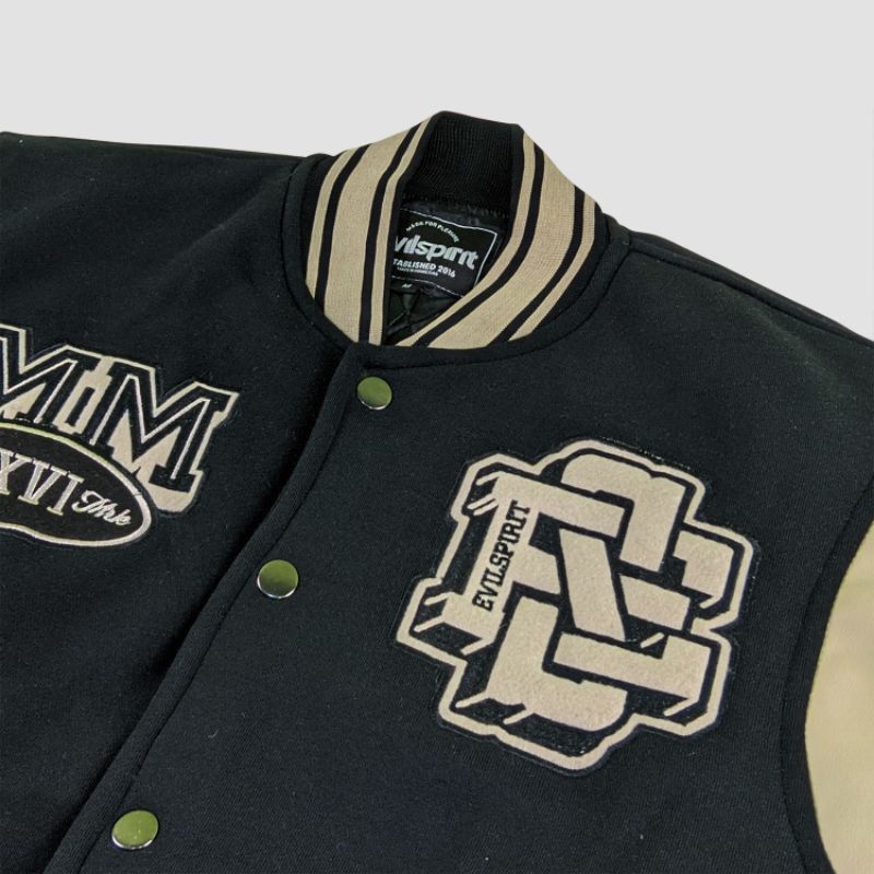 VARSITY JACKET - KEYTARO BLACK UNISEX