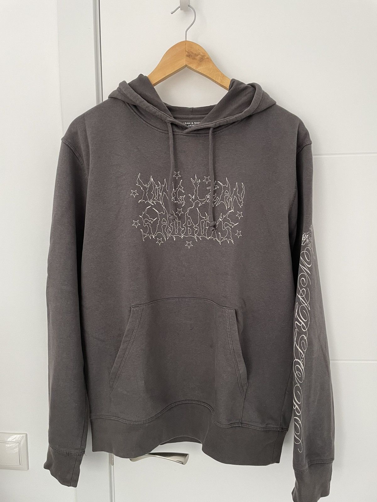 image of Drain Gang x Yung Lean Warlord Anthracite Hoodie Size M in Grey, Men's