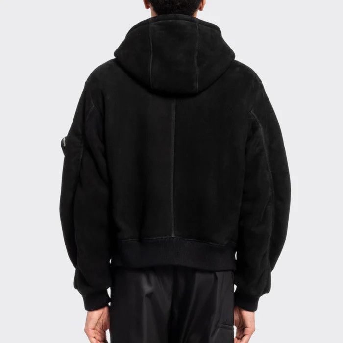 Prada o1mt1gz0924 Shearling Bomber Jacket in Black Size US S / EU 44-46 / 1 - 4 Thumbnail
