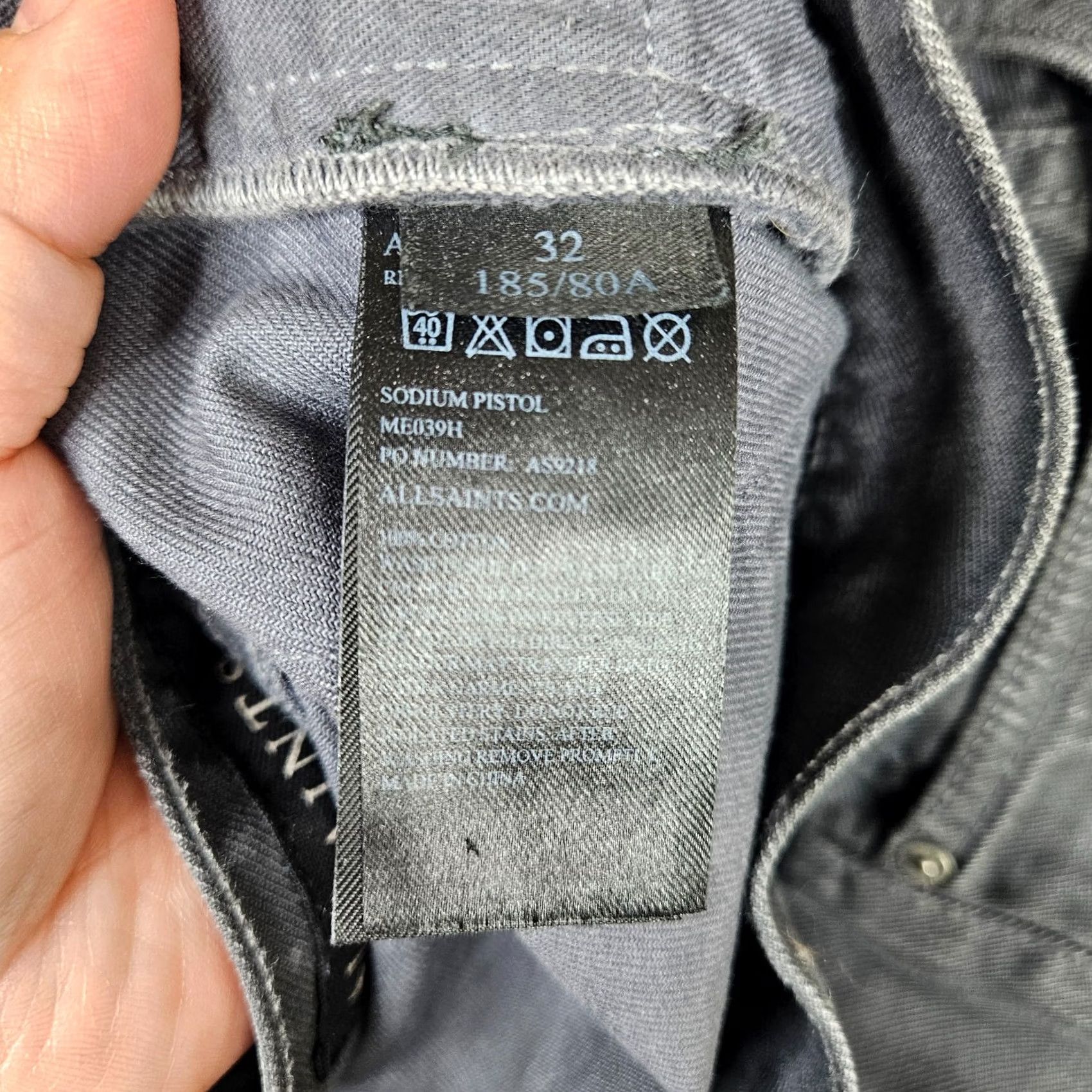 Allsaints ALLSAINTS Jeans PISTOL Men Dark Gray Button Fly Size 32 Denim 5-Pocket Straight Regular Rise Midi Length Icon Logo Casual Vintage No Size US 32 / EU 48 - 5 Thumbnail