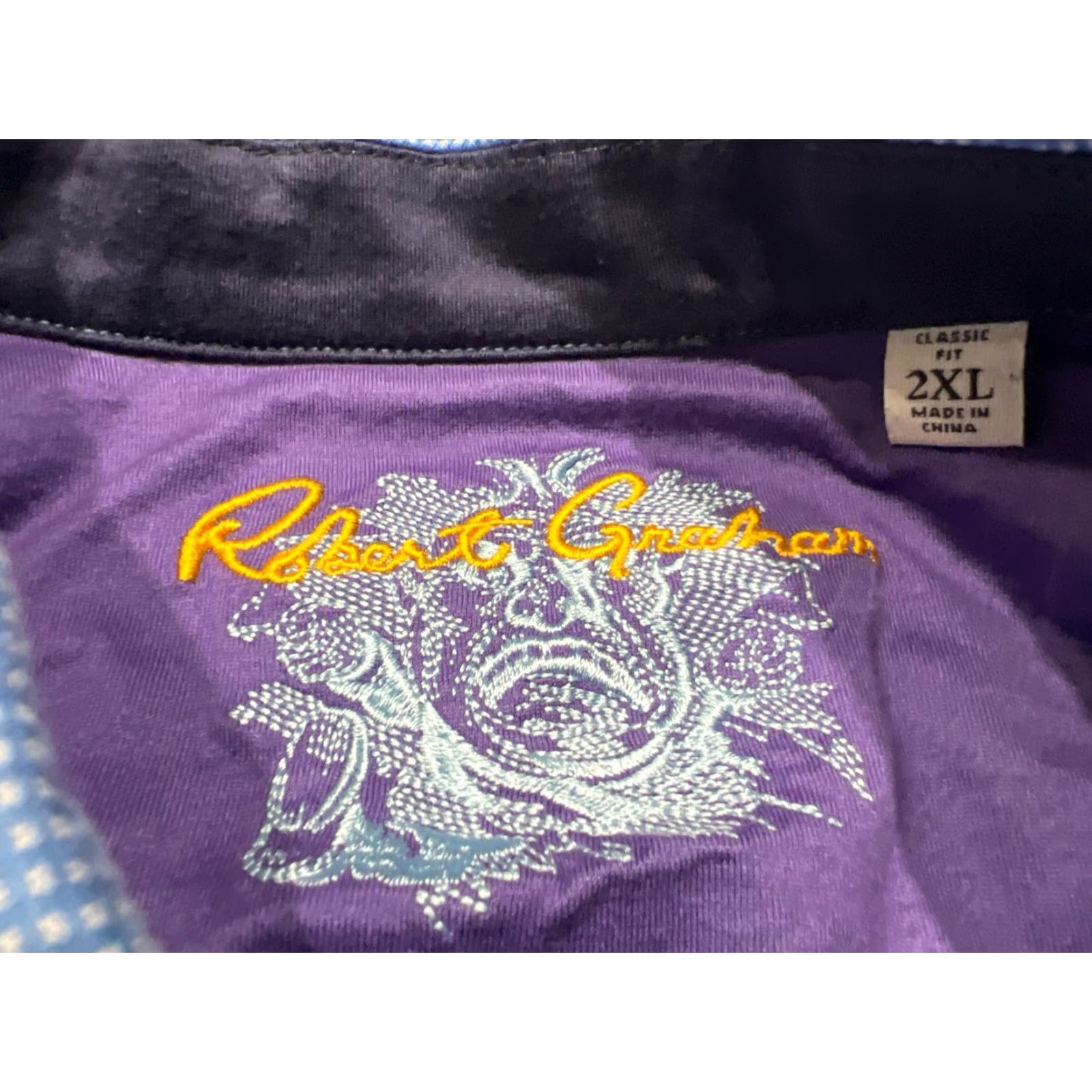 Robert Graham Robert Graham Golf Polo Shirt Men's Short Sleeve Cotton Size 2XL Blue Casual Size US XXL / EU 58 / 5 - 5 Thumbnail