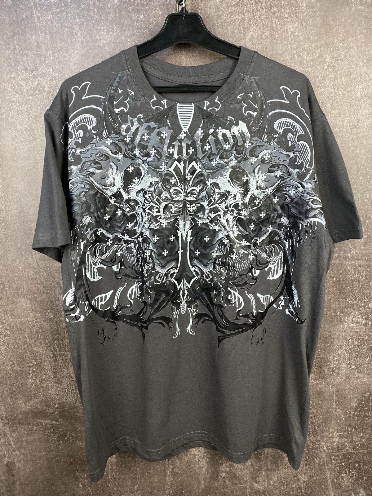Affliction Vintage Y2K Affliction Shirt Cyber Grunge Emo Skater White Size US L / EU 52-54 / 3 - 2 Thumbnail