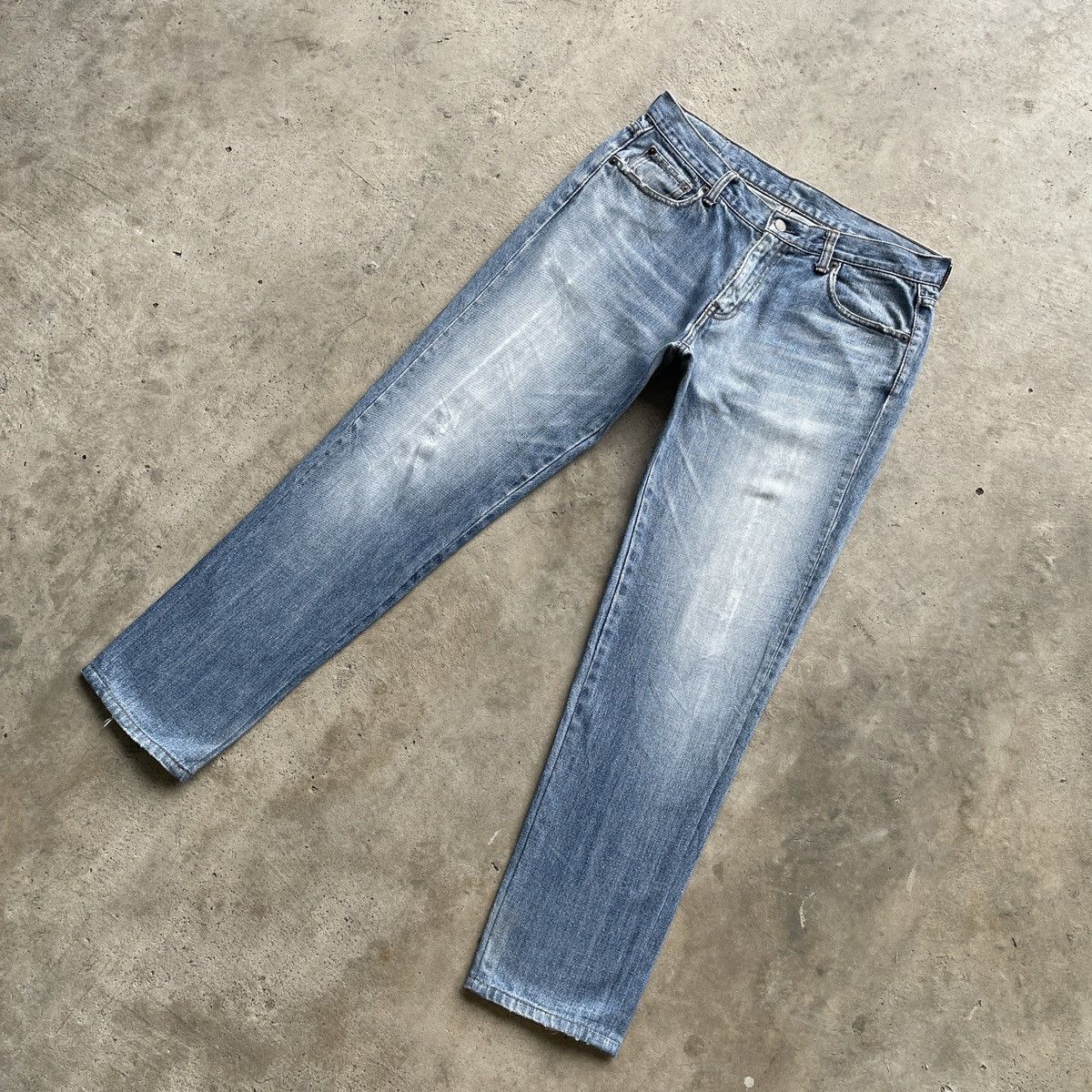 Japanese Brand × Jean W32💥 Vintage Japanese Brand Faded Wash Denim Jeans Pants Size US 32 / EU 48 - 2 Thumbnail