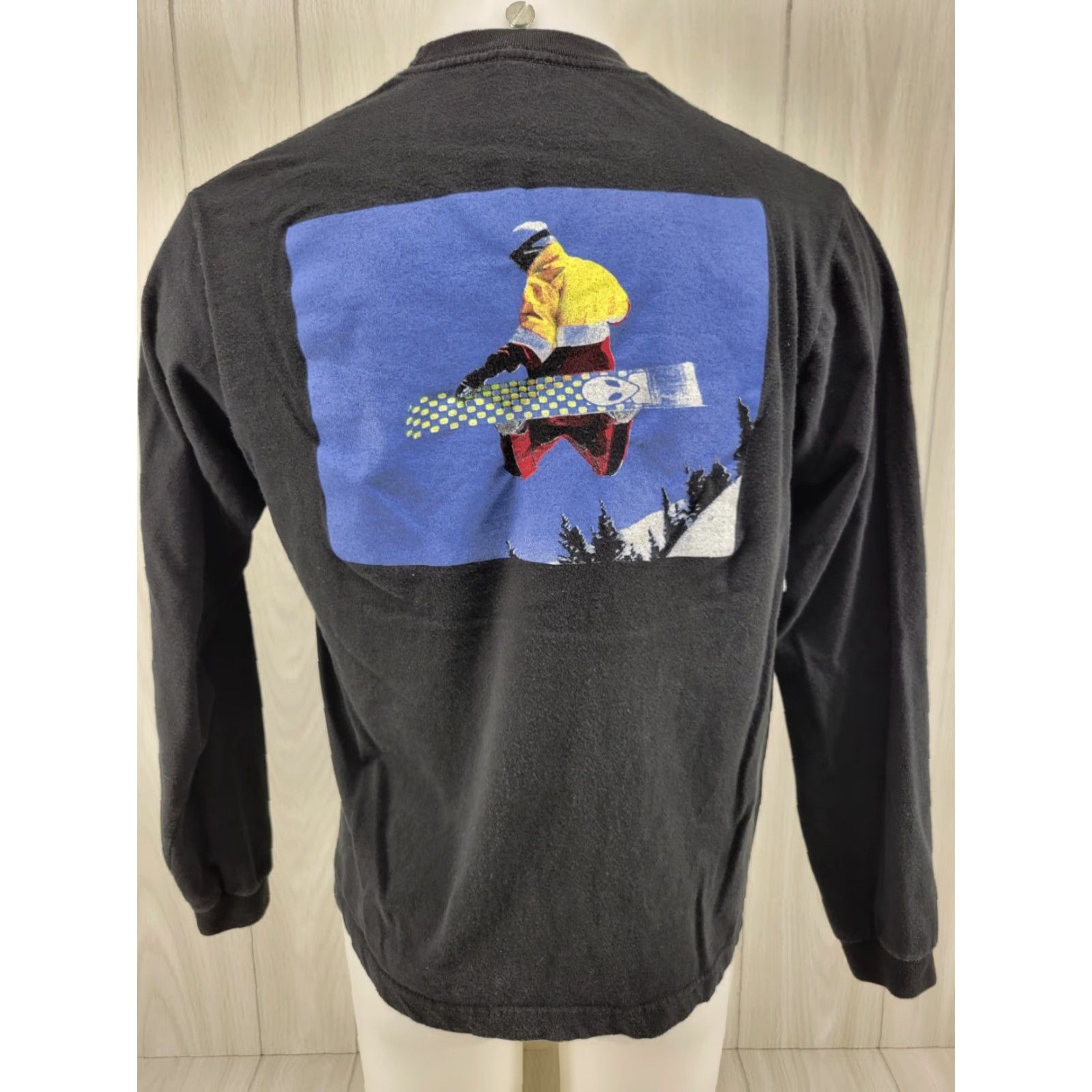 Gap Gap T-Shirt Long Sleeve Size Small Black 100% Cotton Crew Neck Relaxed Men 90s Vintage Style Boarding Adventure Size US S / EU 44-46 / 1 - 2 Thumbnail