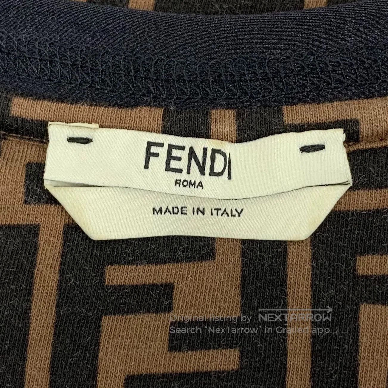 Fendi FENDI Dark Brown Double F Printed Cotton Crew Neck Short-S Size US S / EU 44-46 / 1 - 6 Thumbnail