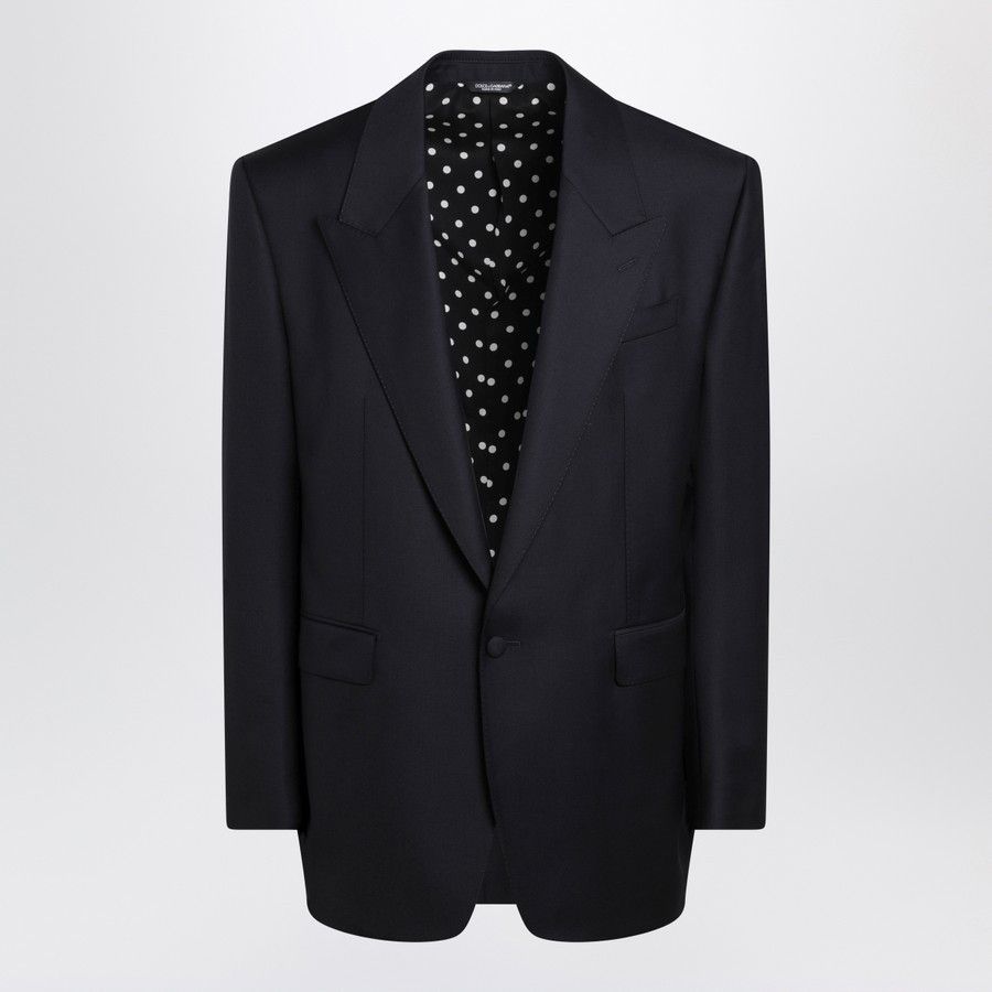 Dolce & Gabbana o1d2blof0226 Wool Single Breasted Jacket in Dark Navy Size US S / EU 44-46 / 1 - 1 Thumbnail
