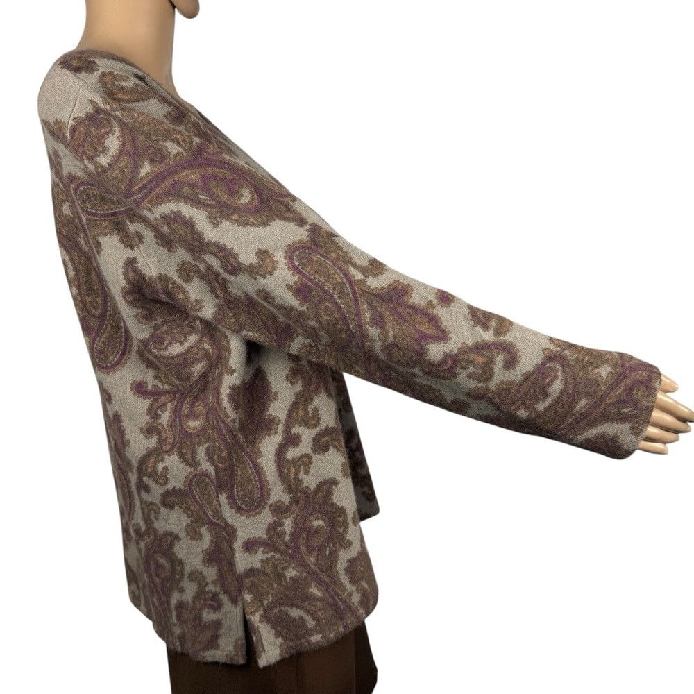 Other New Vintage Carole Little Wool Angora Paisley Beaded V-Neck Size XL / US 12-14 / IT 48-50 - 3 Thumbnail