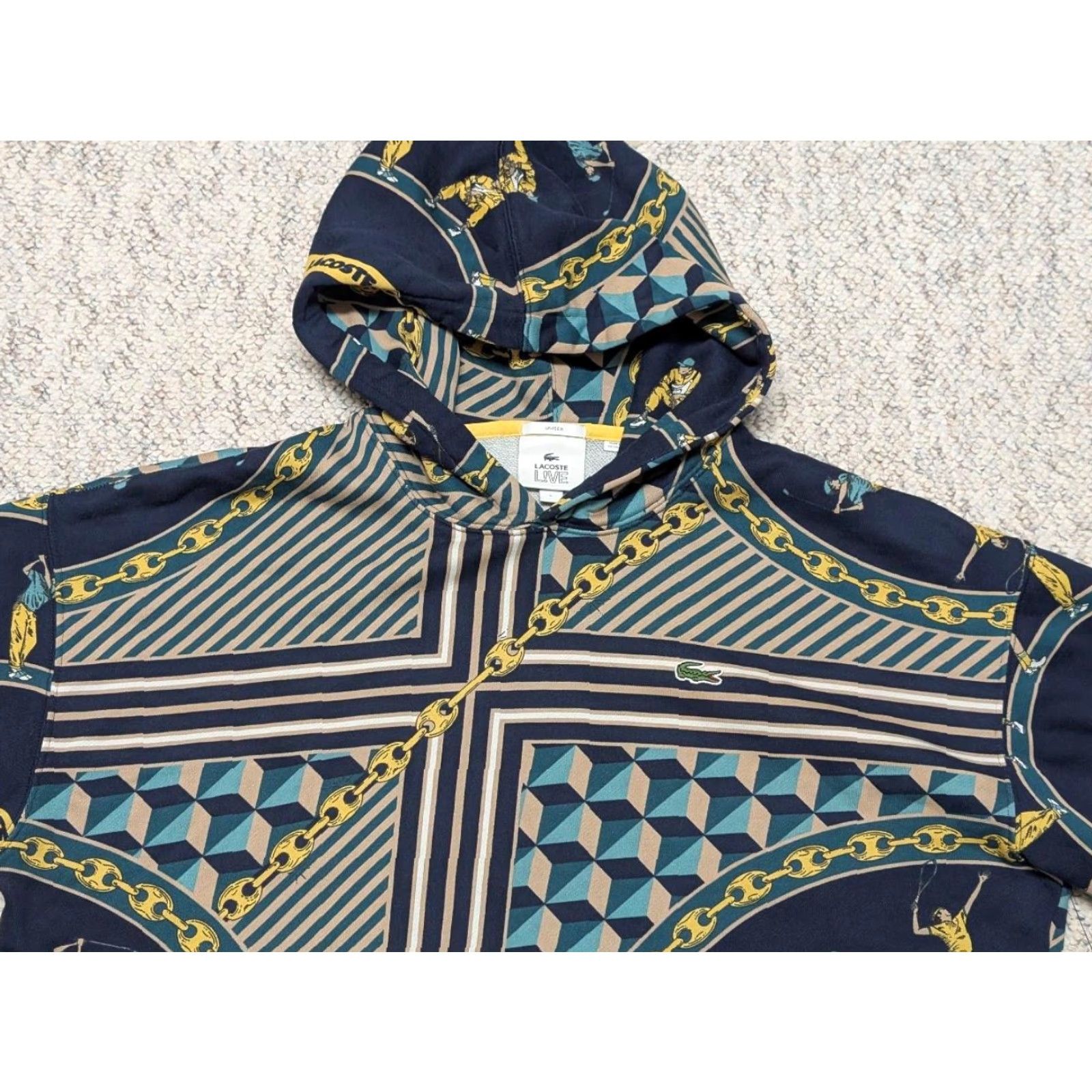Lacoste LACOSTE hoodie SCARF-PRINT all-over L unisex TENNIS chain LIVE Shirt Adults L Multicolor Mens Womens Size US L / EU 52-54 / 3 - 4 Thumbnail