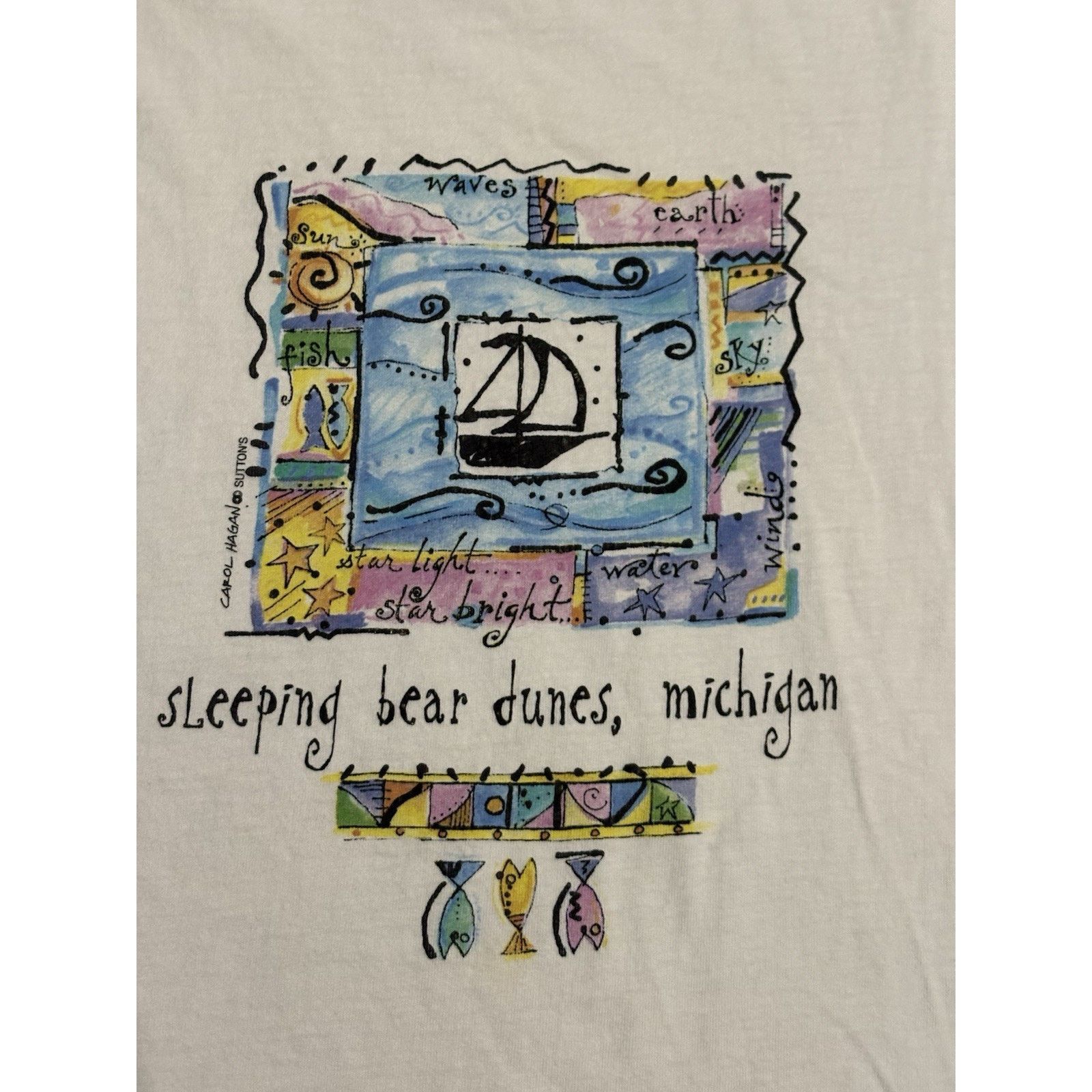 Jerzees Vintage 90s Sleeping Bear Dunes Michigan Shirt - Men’s Small Size US S / EU 44-46 / 1 - 4 Thumbnail