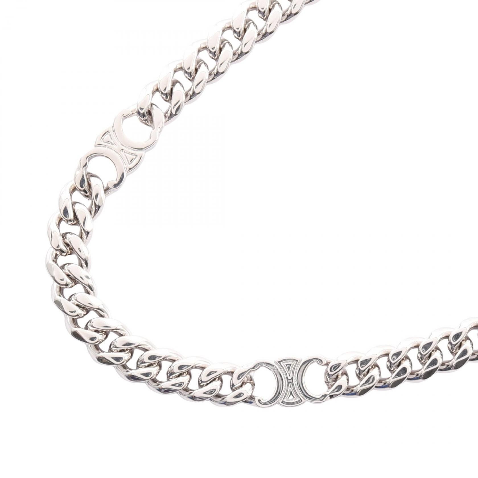 Celine Celine CELINE Triomphe Small Gourmette Stainless Steel Necklace Metal Necklace 460UR6BRA36SI DUTY FREE for USA Size ONE SIZE - 1 Thumbnail