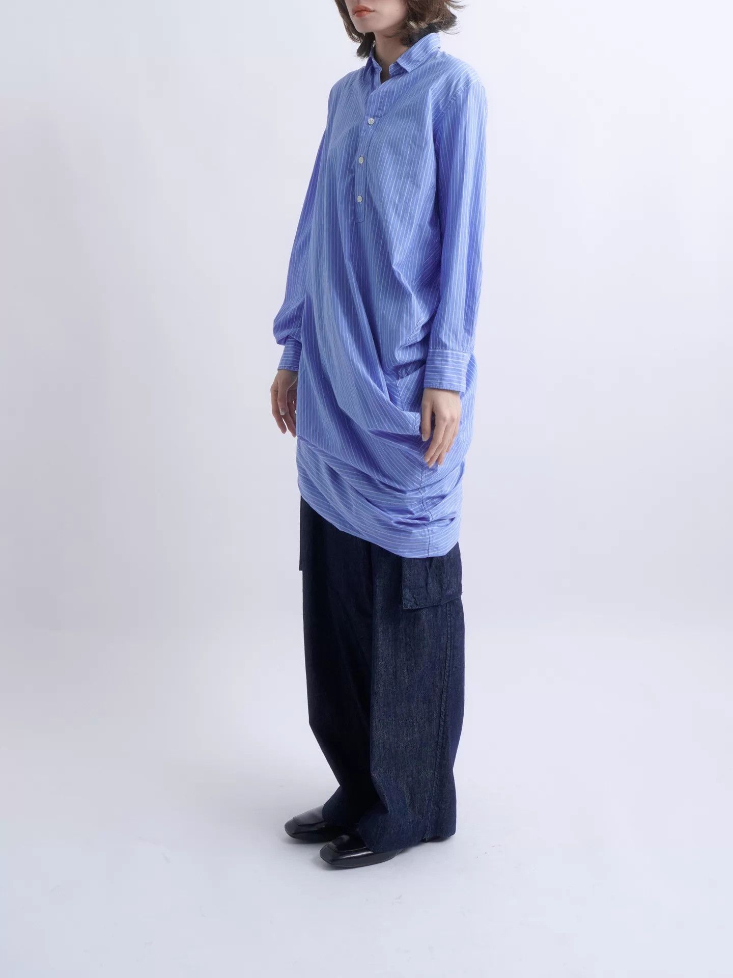 Junya Watanabe JUNYA WATANABE Asymmetric Twisted Stripe Long Shirt Size US XS / EU 42 / 0 - 3 Thumbnail
