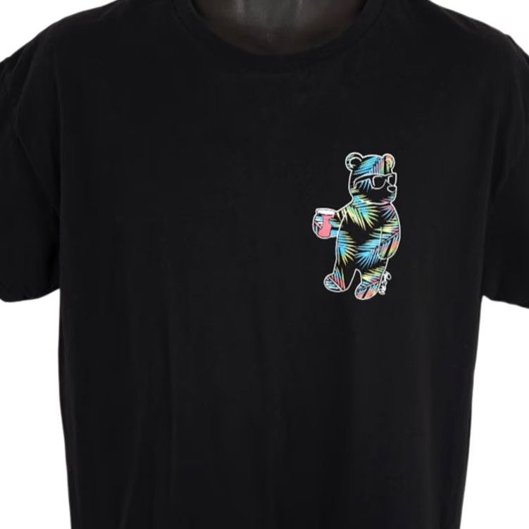 Vintage Riot Society Bear Red Solo Cup T Shirt Mens Large Black Rainbow Made In USA Size US L / EU 52-54 / 3 - 2 Thumbnail