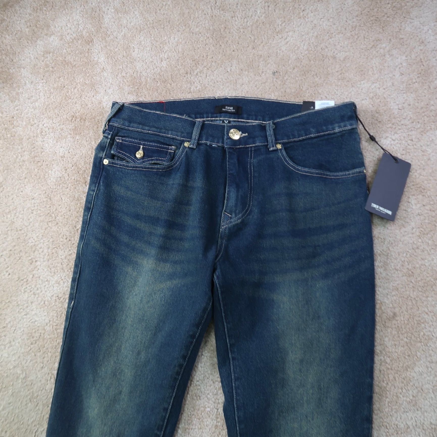 True Religion VINTAGE is not applicable; True Religion Geno Slim Jeans Men's 32x32 Jeans Slim 5-Pocket Blue New with Tags Size US 32 / EU 48 - 2 Thumbnail