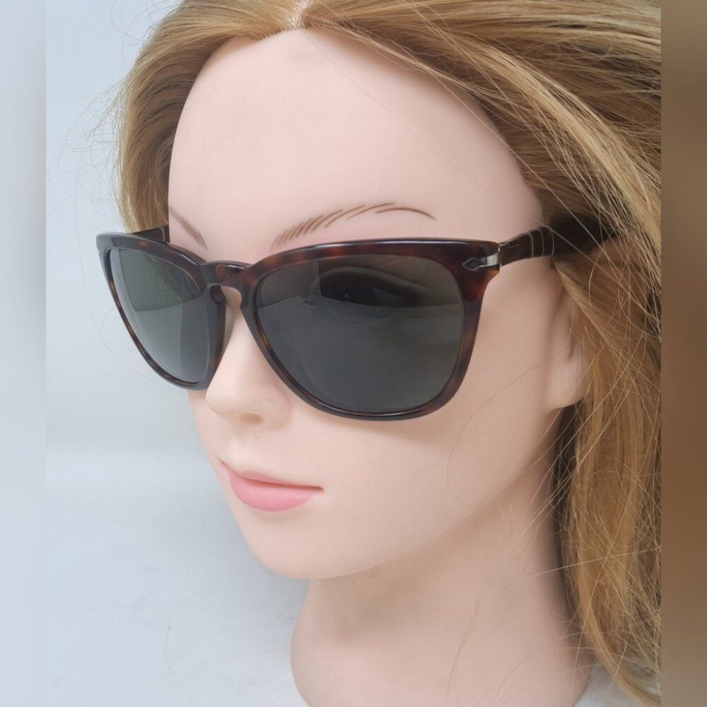 Persol Persol Sunglasses Brown Havana Green Square Key-Hole Crysta Size ONE SIZE - 5 Thumbnail