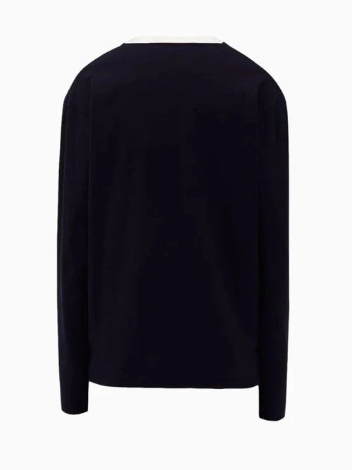 Bottega Veneta o1bcso1str0226 Fluid Jersey T-Shirt in Navy Size US M / EU 48-50 / 2 - 2 Thumbnail
