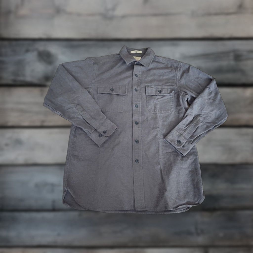 Vintage VINTAGE L.L.Bean Chamois Button-Up Shirt Mens Medium Gray Heavyweight Long Sleeve Pockets 90s Outdoor Classic Size US M / EU 48-50 / 2 - 1 Thumbnail
