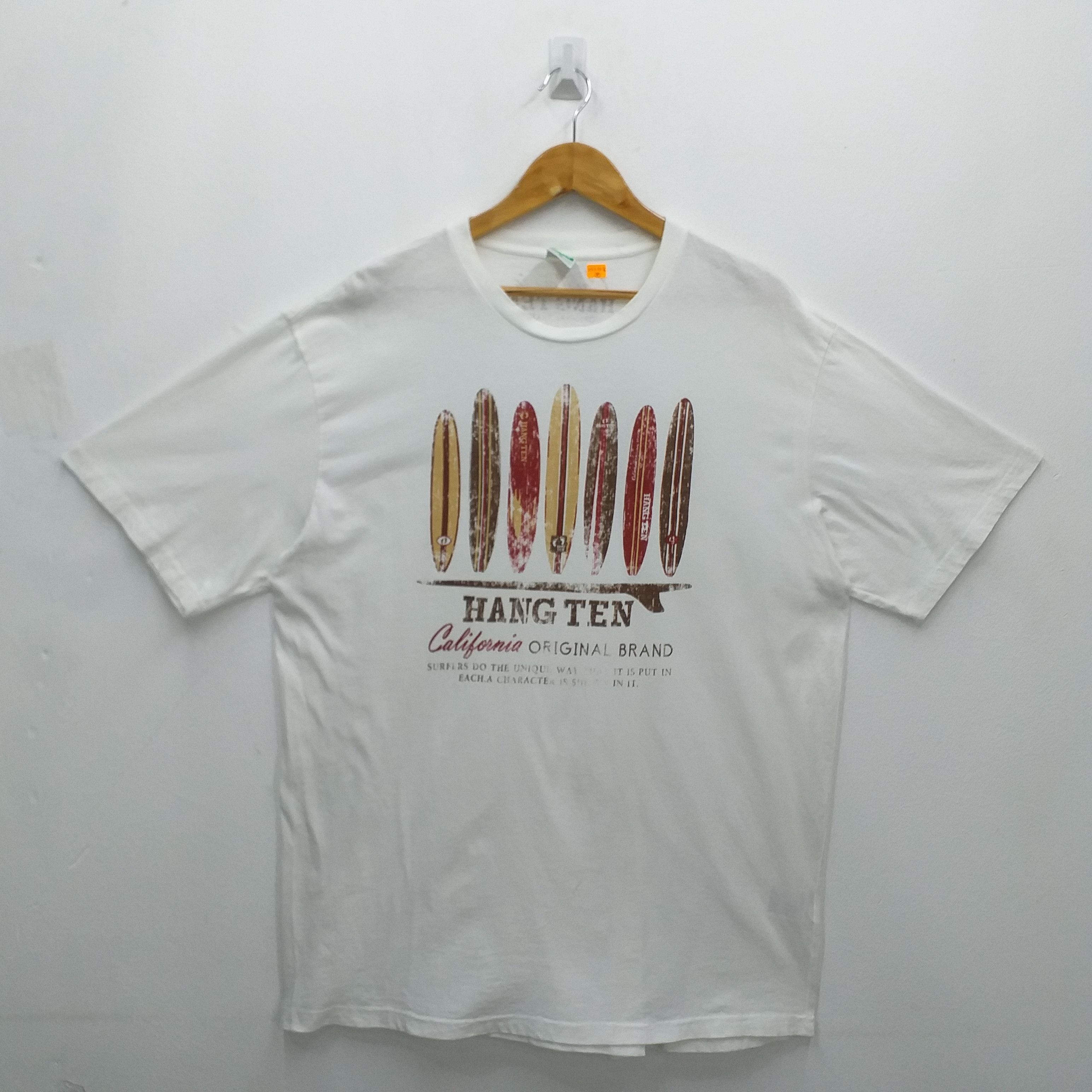 Image of Hang Ten Califiornia Tshirt -E121 in White, Men's (Size 2XL)