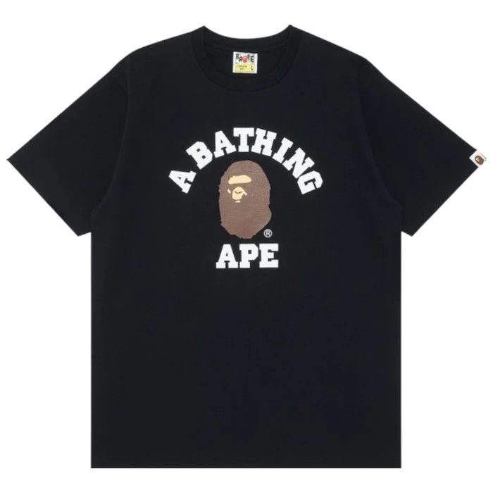 image of Bape College T-Shirt in Black, Men's (Size Medium)