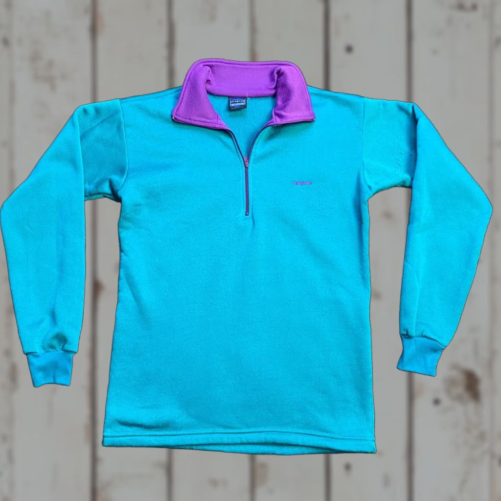 Patagonia VINTAGE Patagonia Capilene Womens ¼ Zip Pullover Sweater Teal Blue S USA Logo Size S / US 4 / IT 40 - 1 Thumbnail