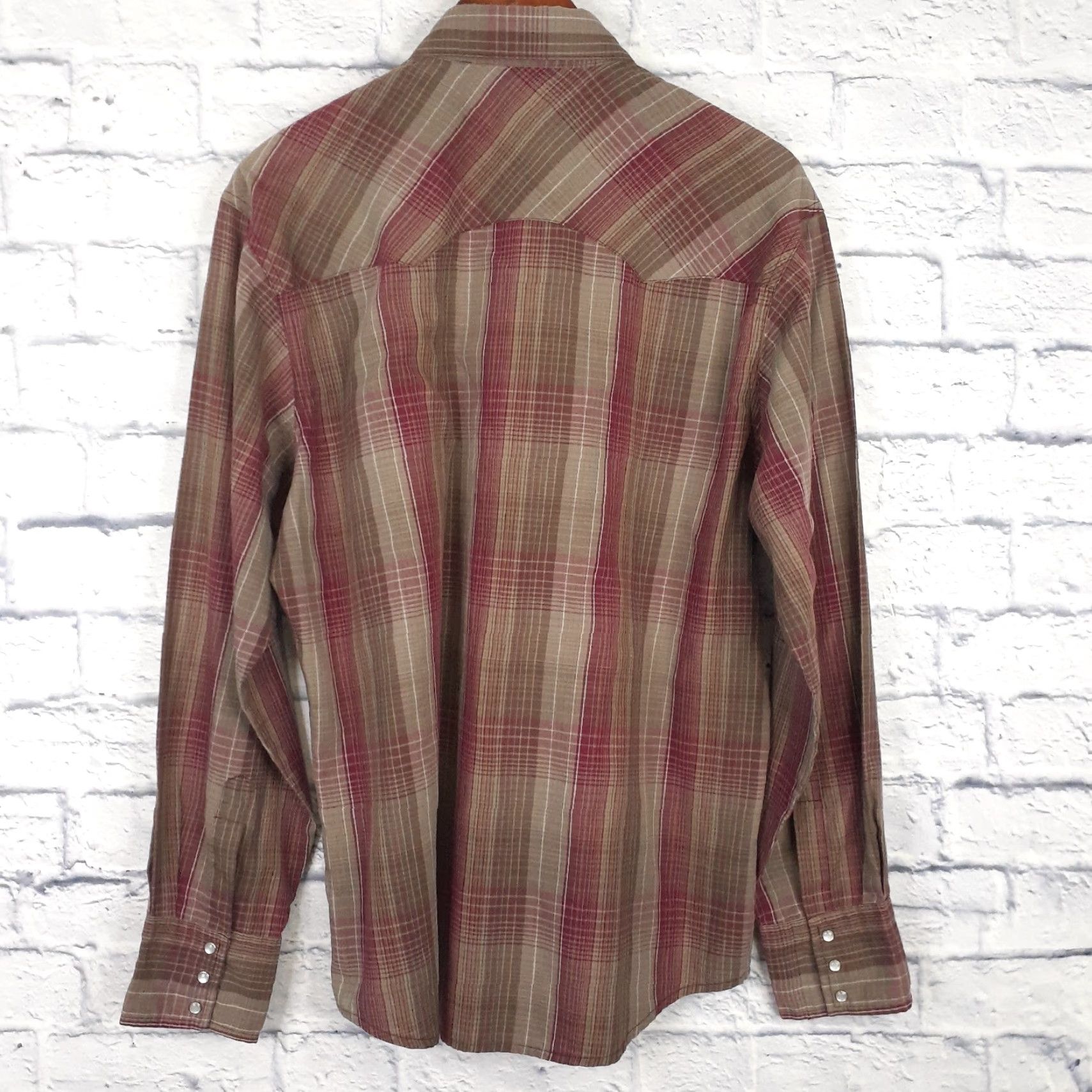 Wrangler VINTAGE Wrangler Wrancher Pearl Snap Long Sleeve Shirt Mens Large Size US L / EU 52-54 / 3 - 3 Thumbnail