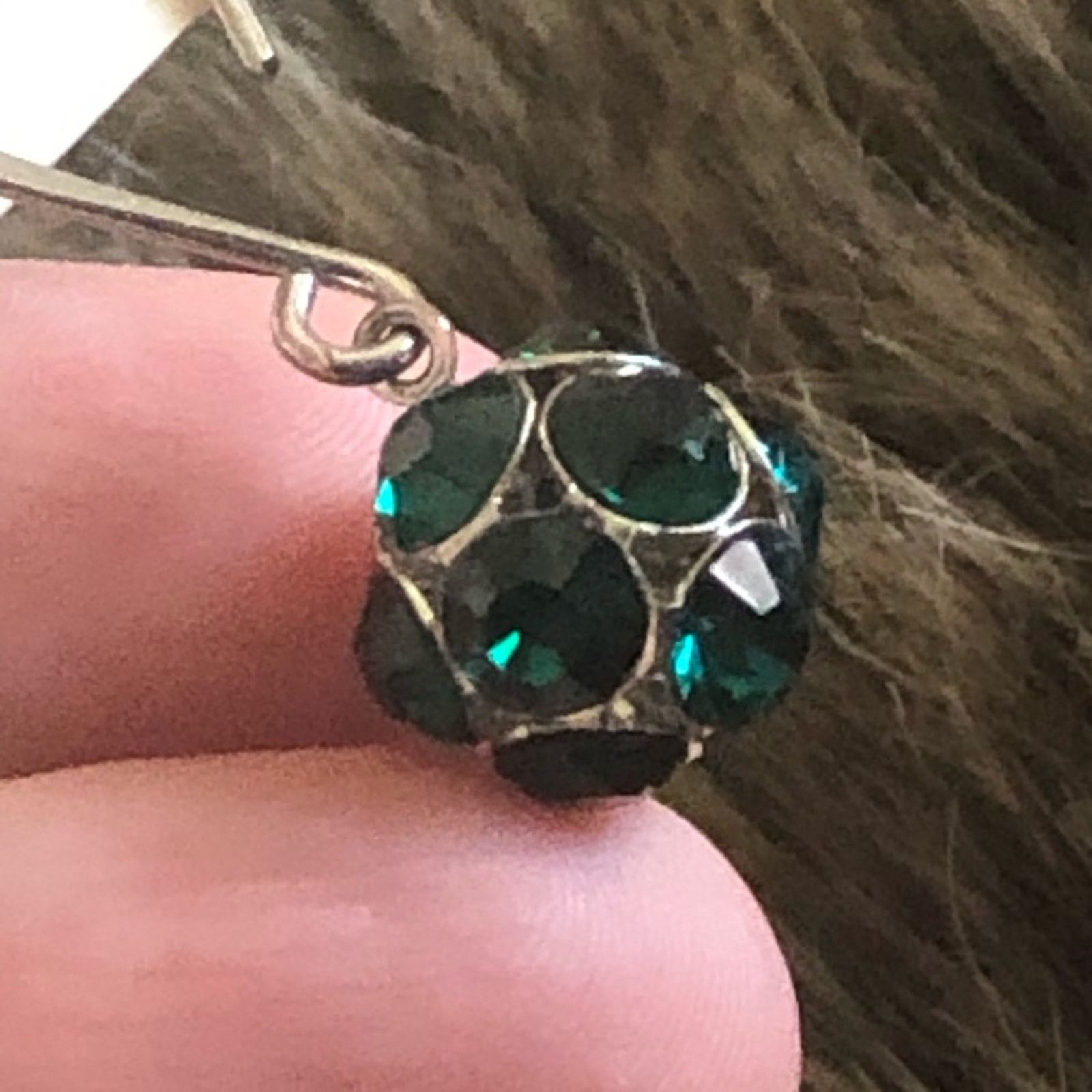 Jewelry Cato emerald green stone ball ear wire earrings Size ONE SIZE - 3 Thumbnail