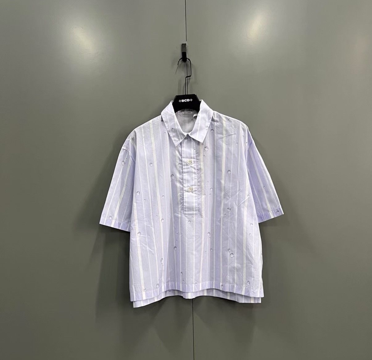 Hermes Hermès Striped Waterdrop Printed Short-Sleeve Shirt J41 Size US M / EU 48-50 / 2 - 1 Thumbnail