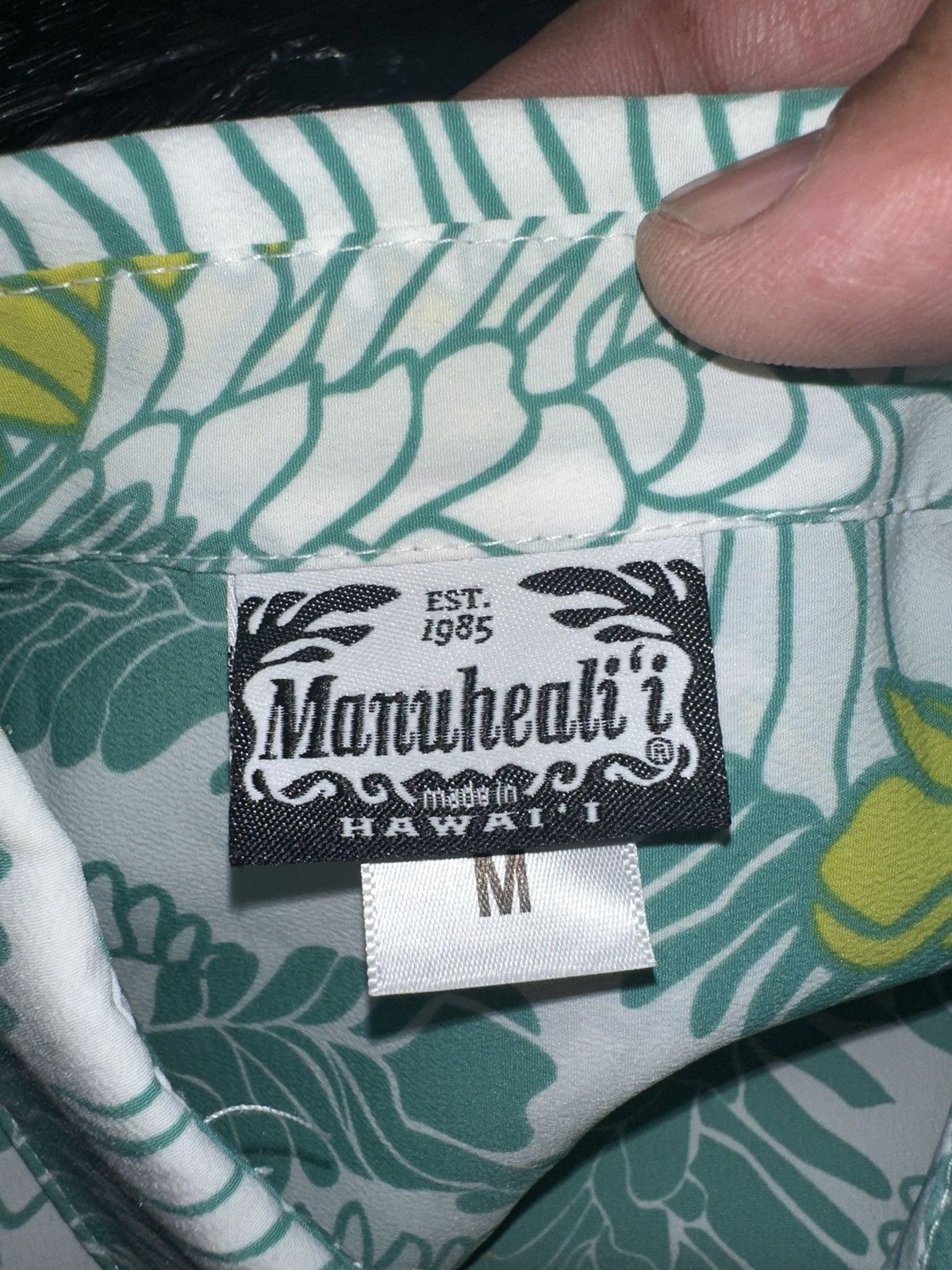 Other NWOT Manuhealii Green/White Hawaiian Full Button Men's M Size US M / EU 48-50 / 2 - 4 Thumbnail