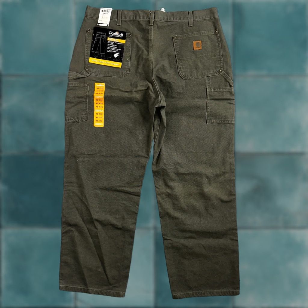 Carhartt VINTAGE Carhartt 40x32 Canvas Carpenter Pants Men Green Y2K Workwear Regular Fit Size US 40 / EU 56 - 1 Thumbnail