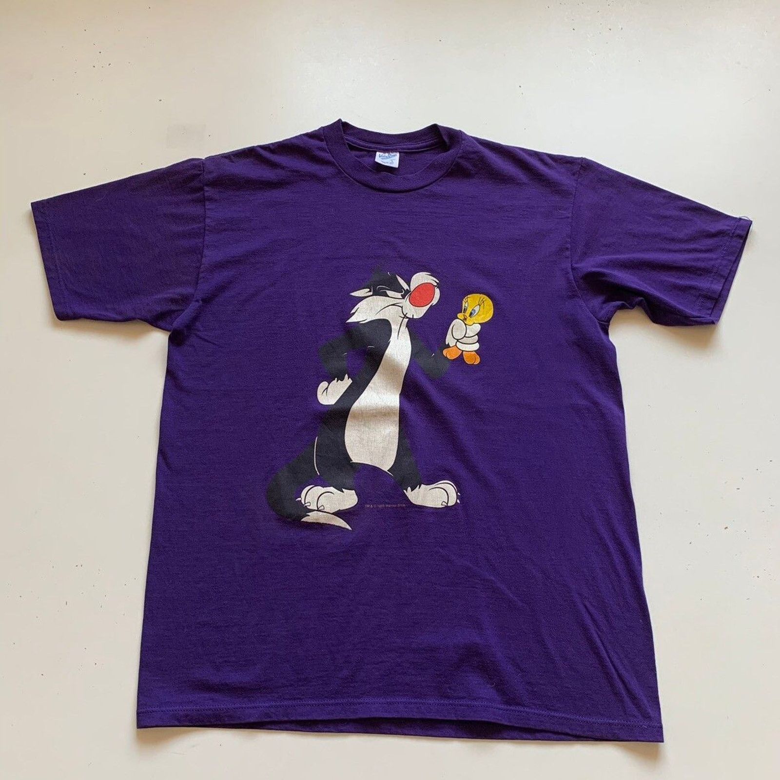 Velva Sheen Vintage 90s Sylvester & Tweety Looney Tunes T Shirt Large Size US L / EU 52-54 / 3 - 1 Thumbnail