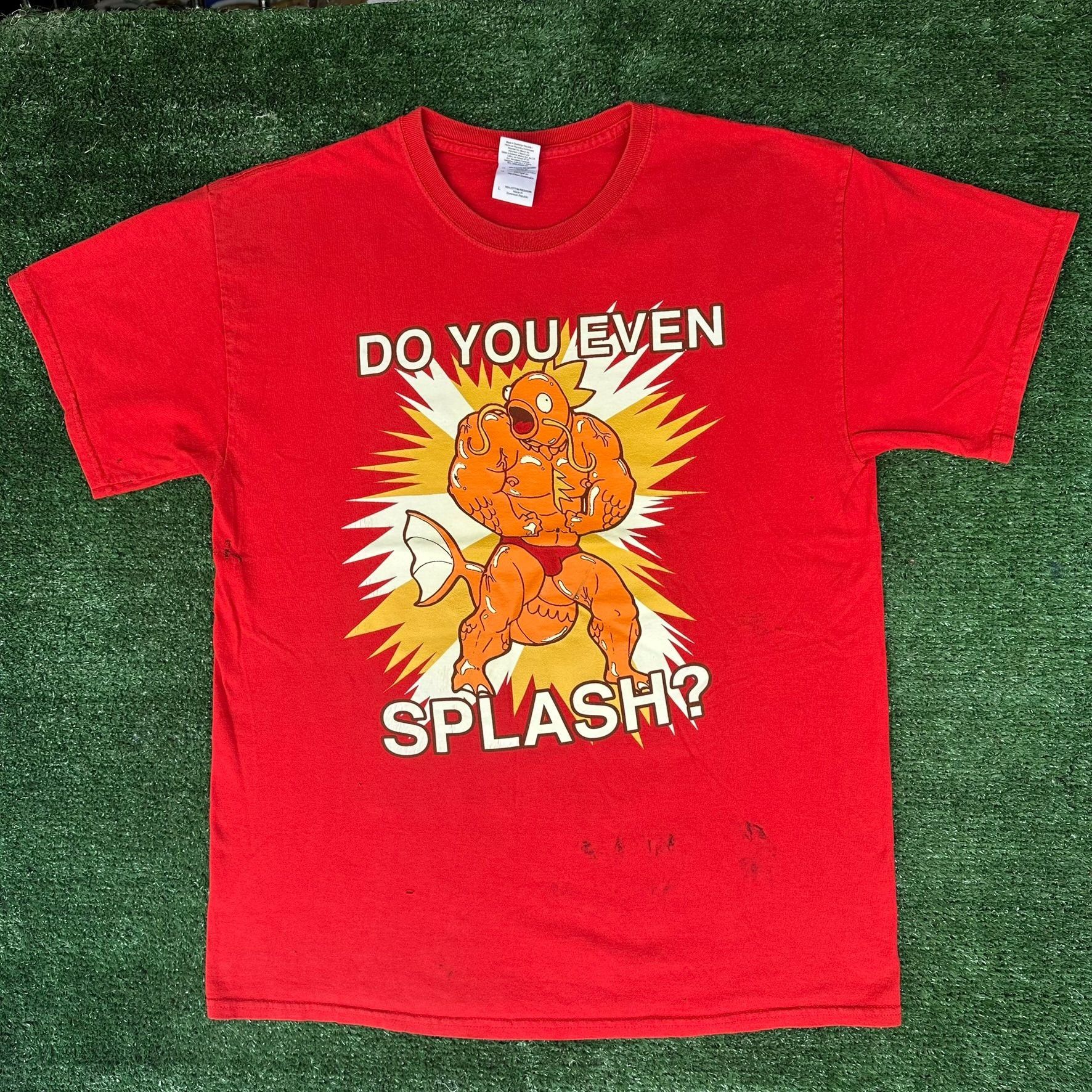 Pokemon Vintage Y2K Pokemon Magikarp Do You Even Splash T-Shirt Body Size US L / EU 52-54 / 3 - 1 Thumbnail