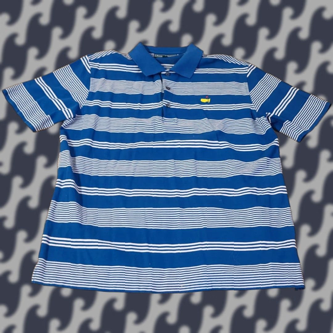 Vintage Masters Collection Polo Shirt Striped Augusta Blue L Men Size US L / EU 52-54 / 3 - 1 Thumbnail