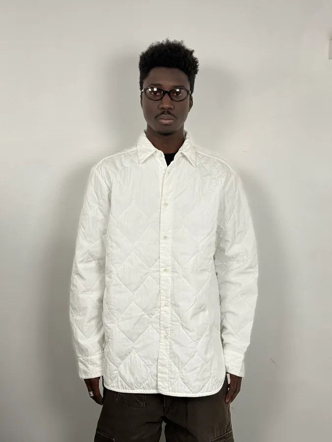 Dries Van Noten Dries Van Noten White Quilted Effect Shirt Size US M / EU 48-50 / 2 - 2 Thumbnail