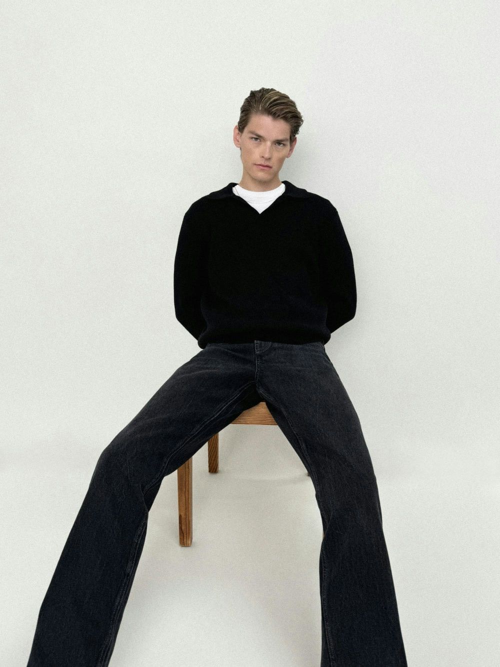 Frame Frame Silk Blend Polo Sweater in Black Size US XXL / EU 58 / 5 - 2 Thumbnail