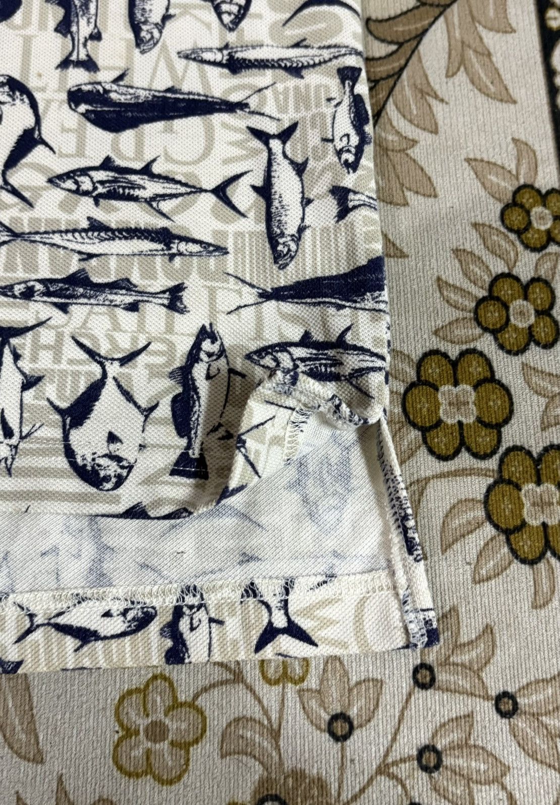 Columbia × Japanese Brand × Vintage Vintage Columbia Full Print Fish Polo Tee Size US XL / EU 56 / 4 - 4 Thumbnail