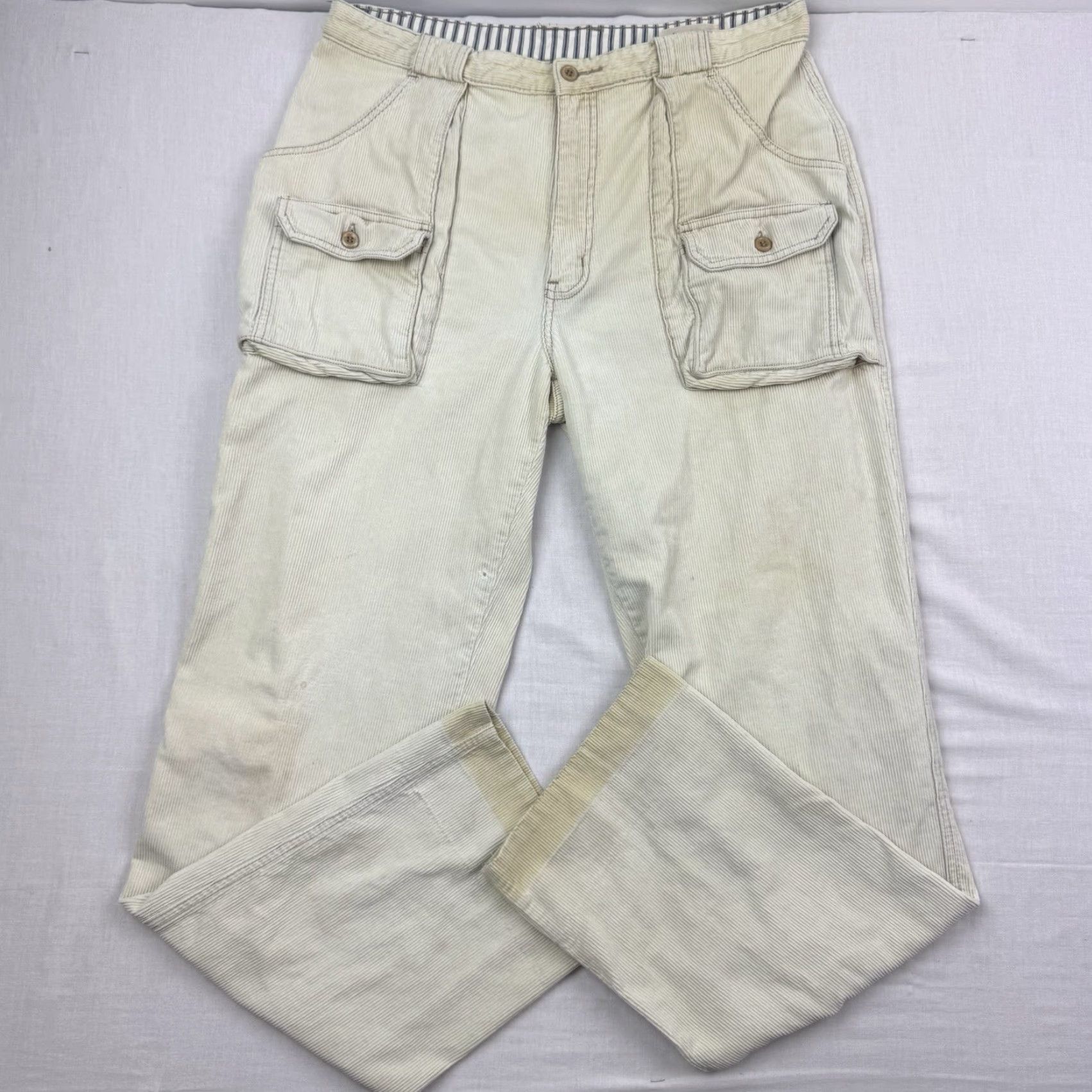 Vintage VINTAGE St Johns Bay Corduroy Pants Men 36x33 Khaki Beige 70s 80s Hipster Hippie Size US 36 / EU 52 - 2 Thumbnail
