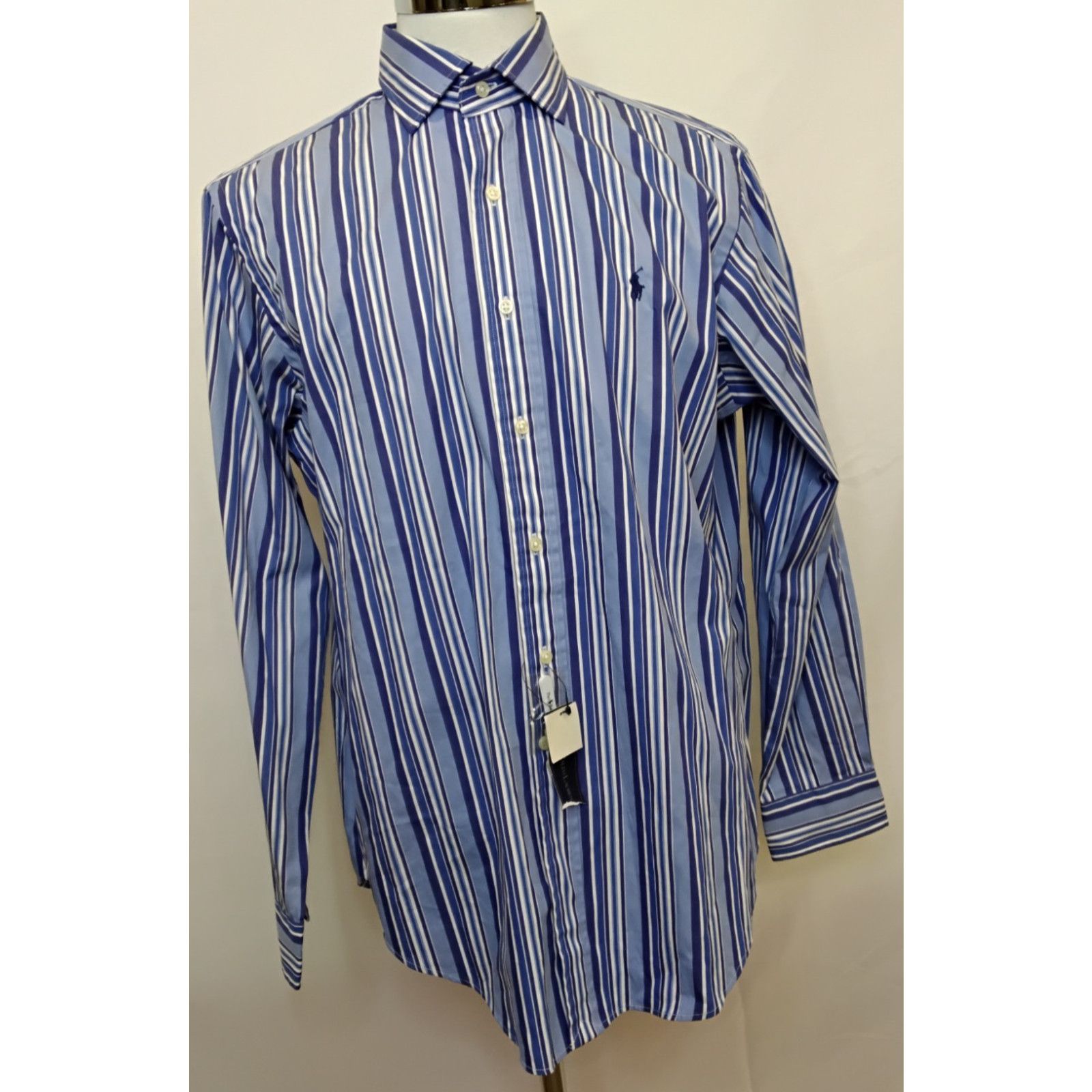 Polo Ralph Lauren Polo Ralph Lauren Dress Shirt Men L Blue Striped VTG 90s NWT Size US L / EU 52-54 / 3 - 2 Thumbnail
